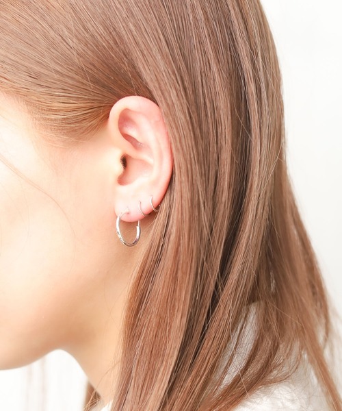 ピアス SILVER925 18mmフープピアス レディース メンズ : ZOZOTOWN