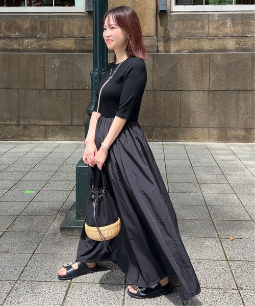 ワンピース ドロストヘム異素材ドッキングワンピース : ZOZOTOWN Yahoo