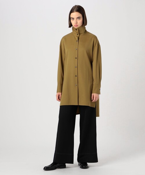 CABaN（キャバン） ブラウス シャツ ウールツイル ハイネックロング