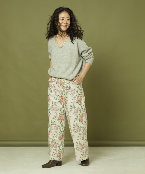 Freada（フリーダ） パンツ 花ジャガードワイドパンツ レディース