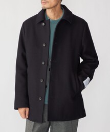 美品】SHIPS super140s Pコート ウール100% ネイビー M SHIPS