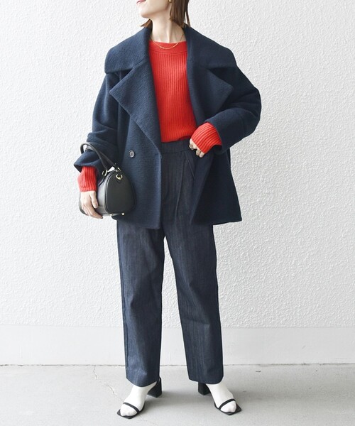 SHIPS any アウター any: スライバー ショート Pコート レディース