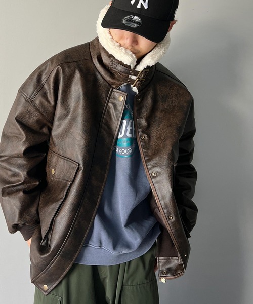 Java ブルゾン アウター 「Javaジャバコラボ」異素材MIXで周りと差が