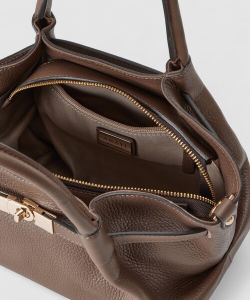 ANAYI（アナイ） ハンドバッグ ターンロック付き2WAYショルダーバッグ