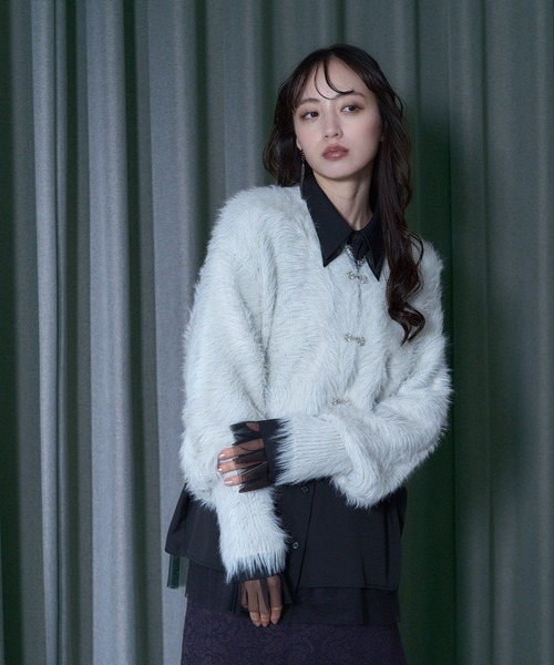 HARE（ハレ） カーディガン シャギーチャイナニットカーディガン(HARE