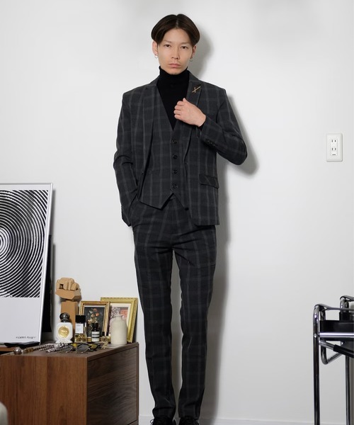 Cloudstyle セットアップ 「Cloudstyle」ベスト付/チェック柄