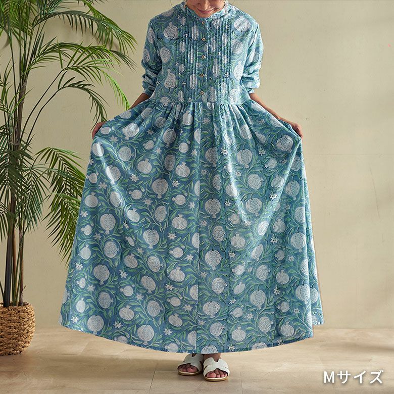 ブロックプリントワンピース サマーざくろ | インテリア雑貨のPayung