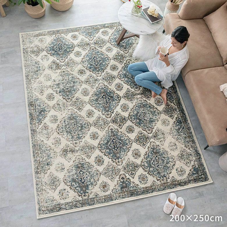 オリエンタル ラグ [アラベスク柄] Amira アミーラ 約200×250cm