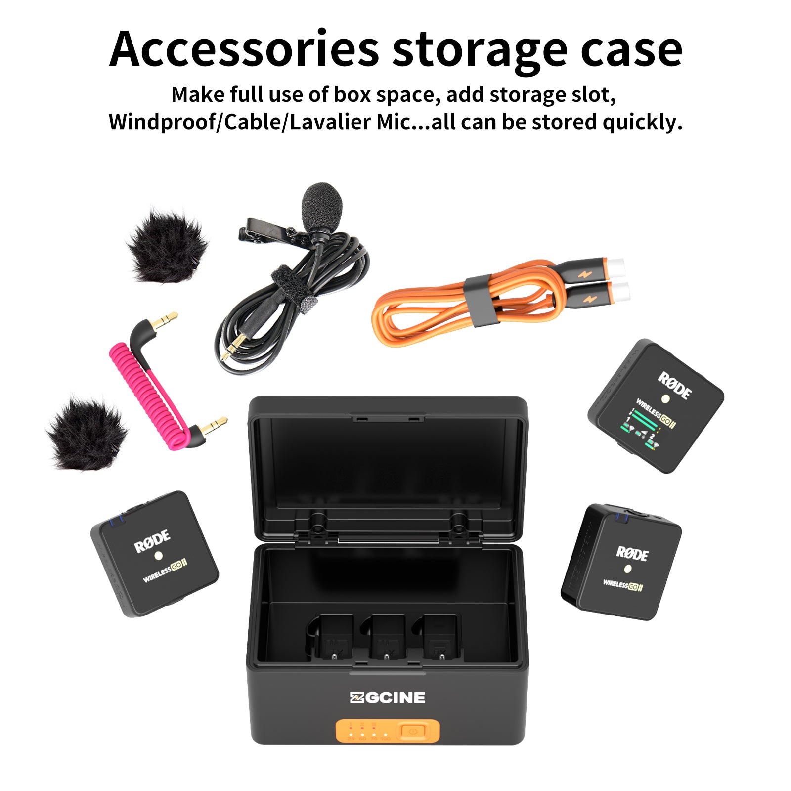 ZGCINE ZG-R30Pro Charging Case for Rode Microphones Wireless GO / Wire