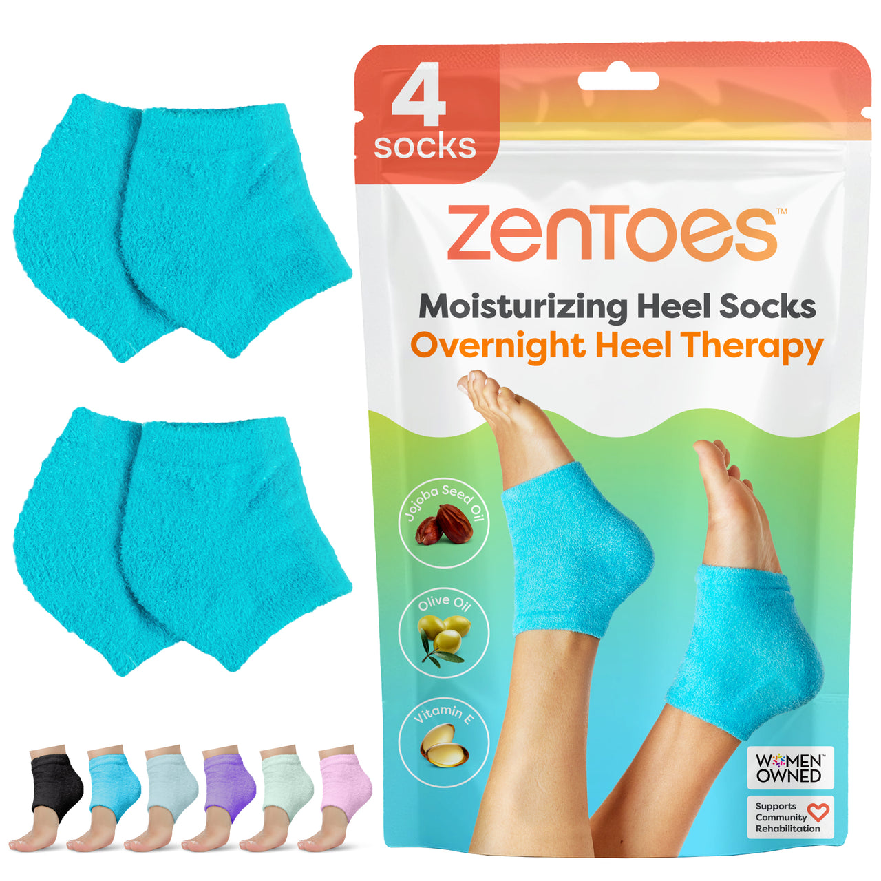 Fuzzy Moisturizing Gel Heel Socks - Wide Width – ZenToes