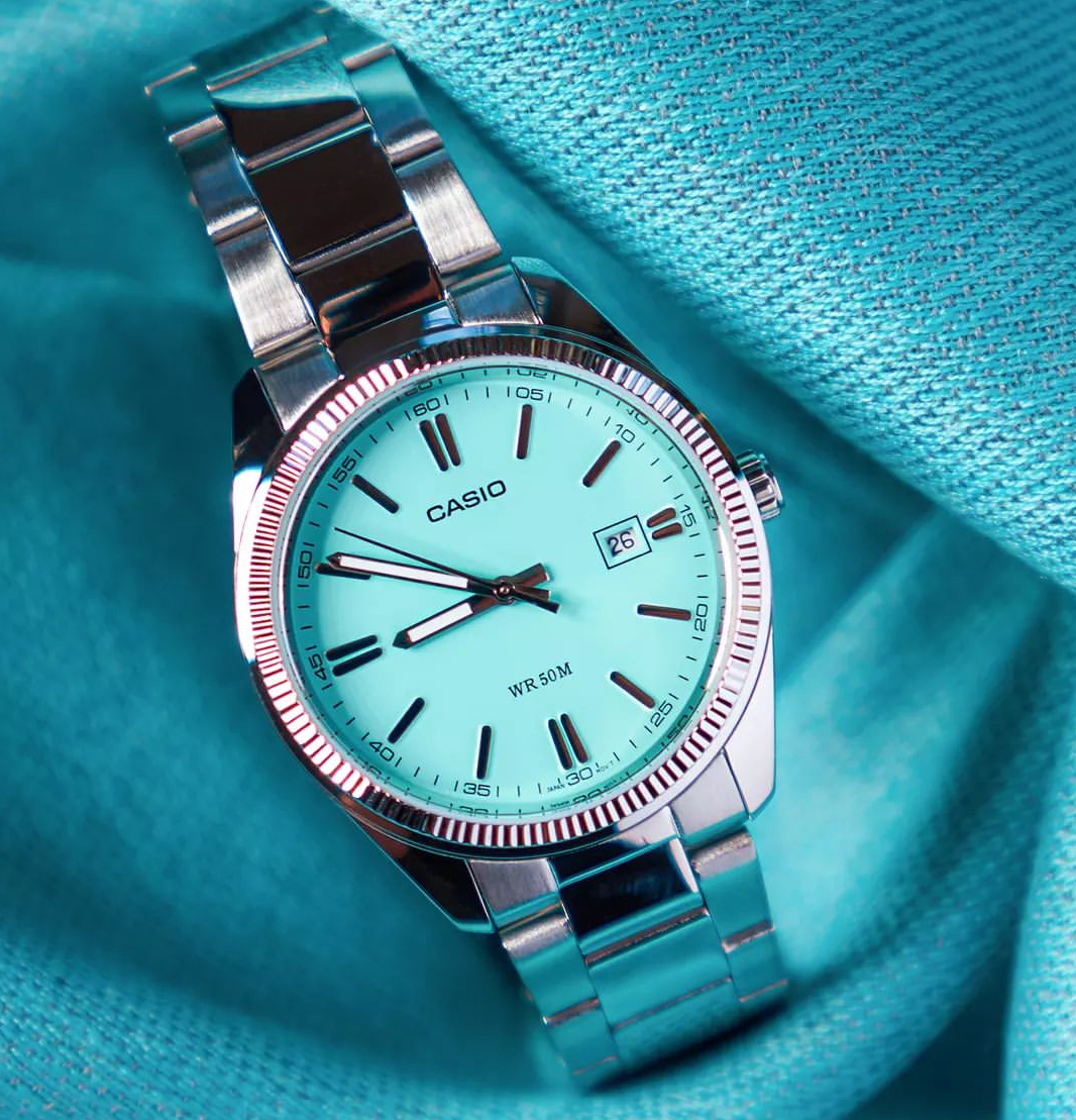 チープカシオ MTP-1302D-2A2JF ターコイズブルー 人気アナログウォッチ