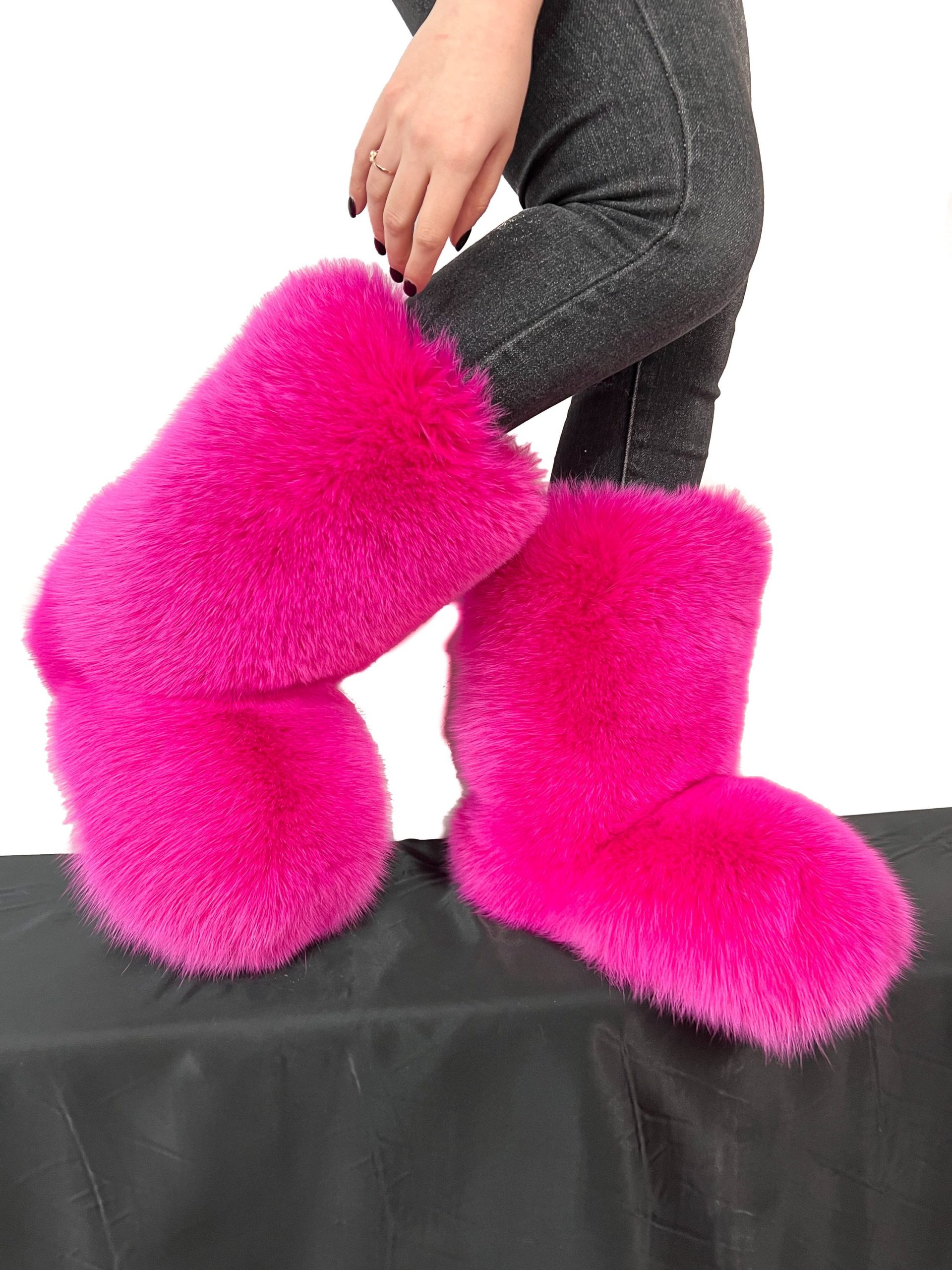 Double-Sided Arctic Fox Fur Boots For Outdoor Fur Lining Including