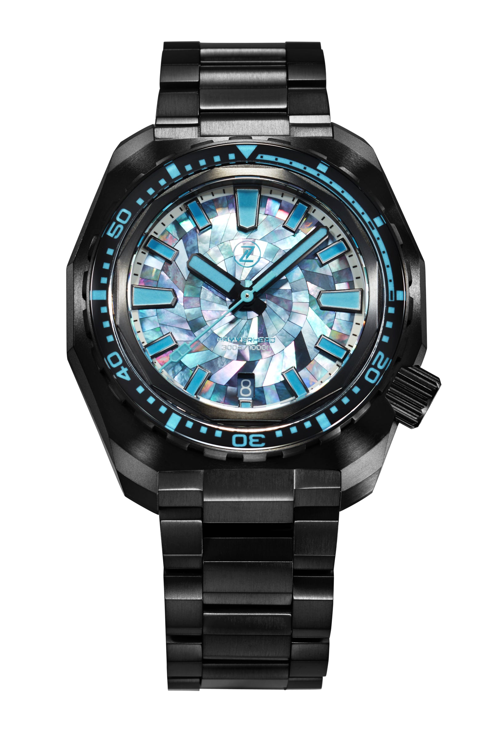 Hammerhead V3 300m DLC 'Mosiac MOP' – Zelos Watches