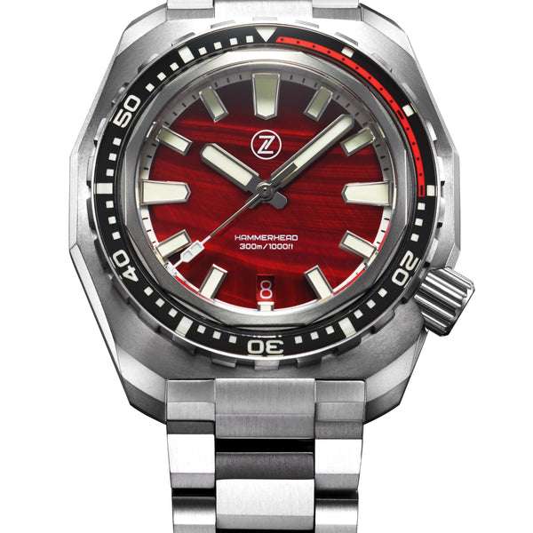 Hammerhead V3 300m Ti 'Red Tiger's Eye' – Zelos Watches
