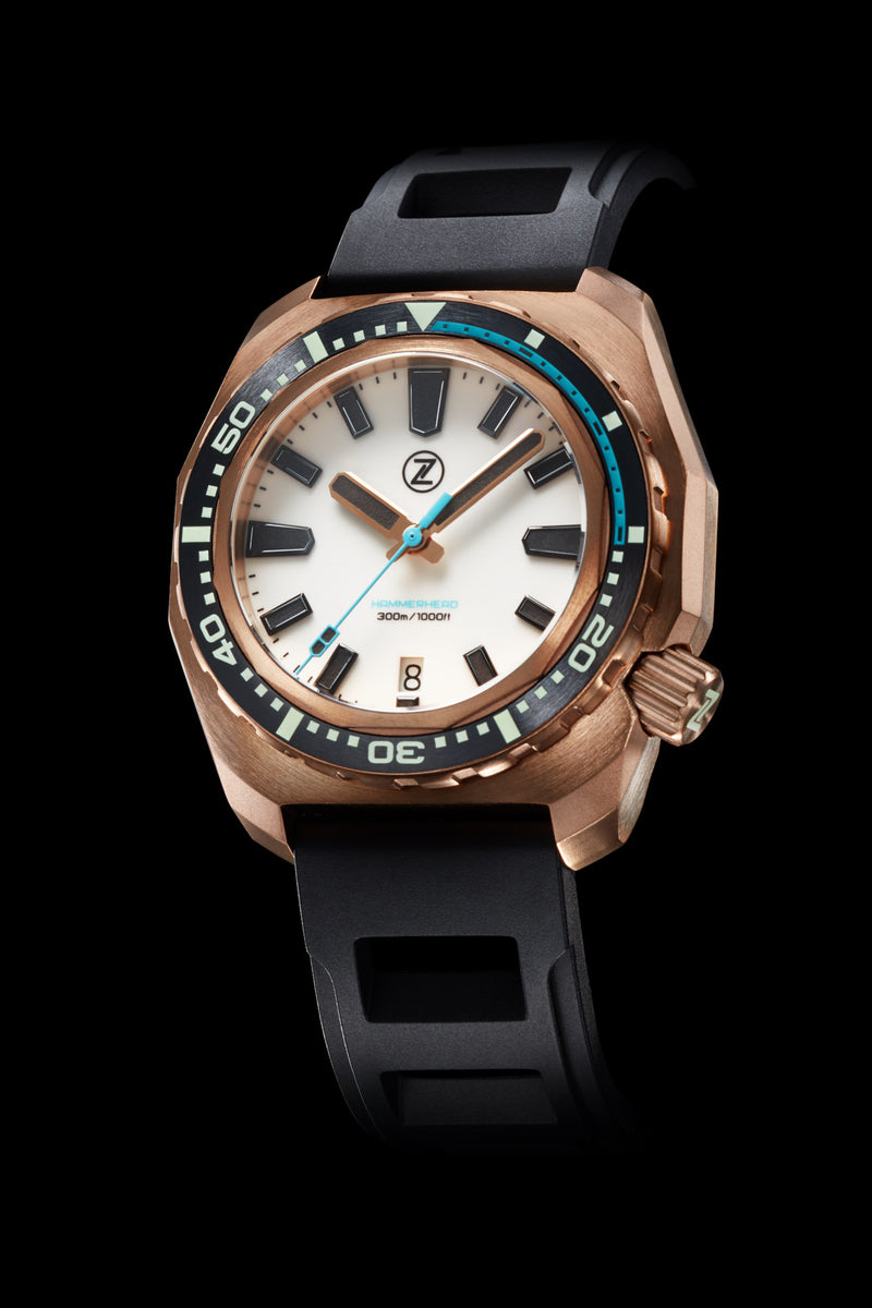 Hammerhead V3 300m Bronze 'Frost' – Zelos Watches