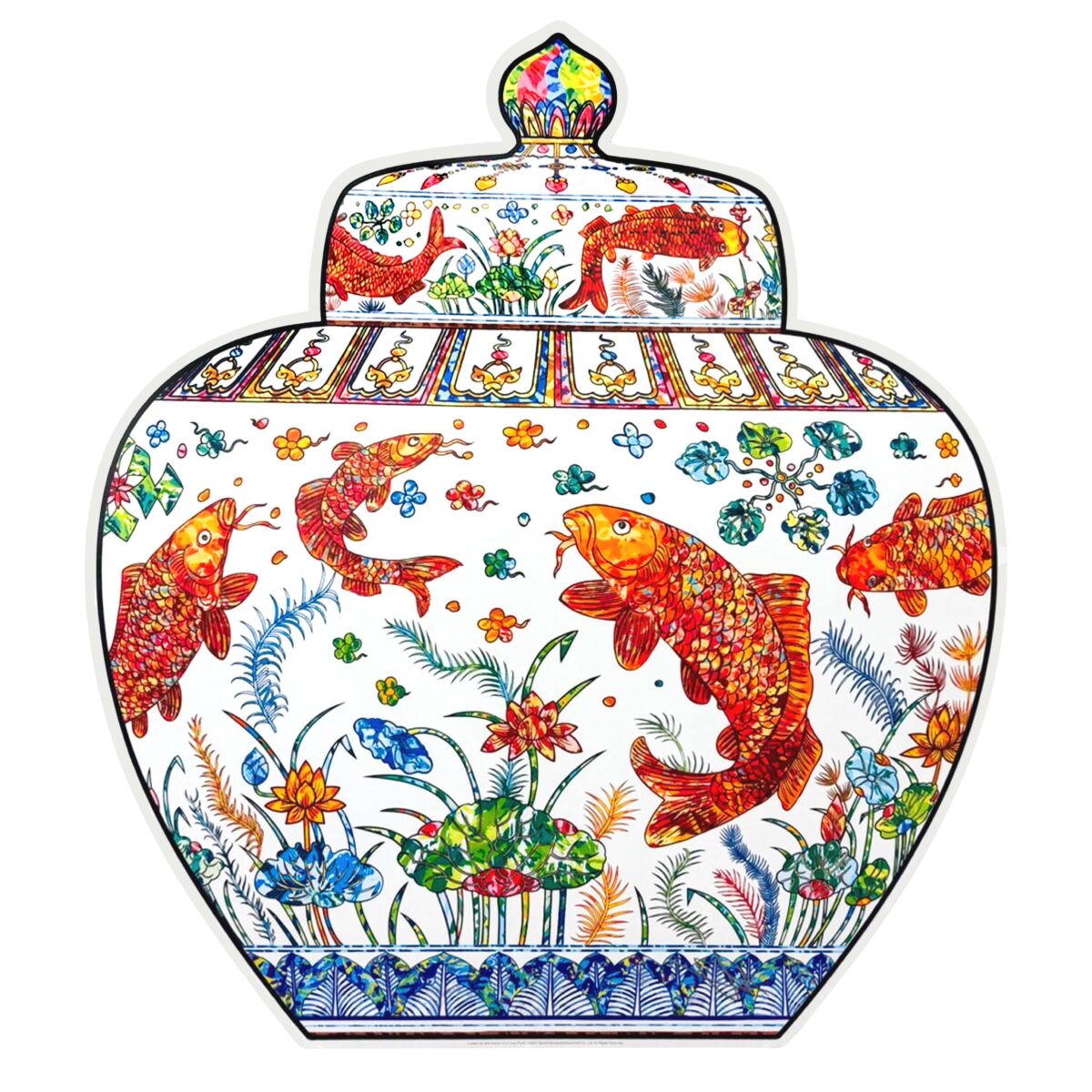 魚藻荷蓮紋蓋罐 明嘉靖朝 景德鎮五彩瓷 | Zingaro official Web