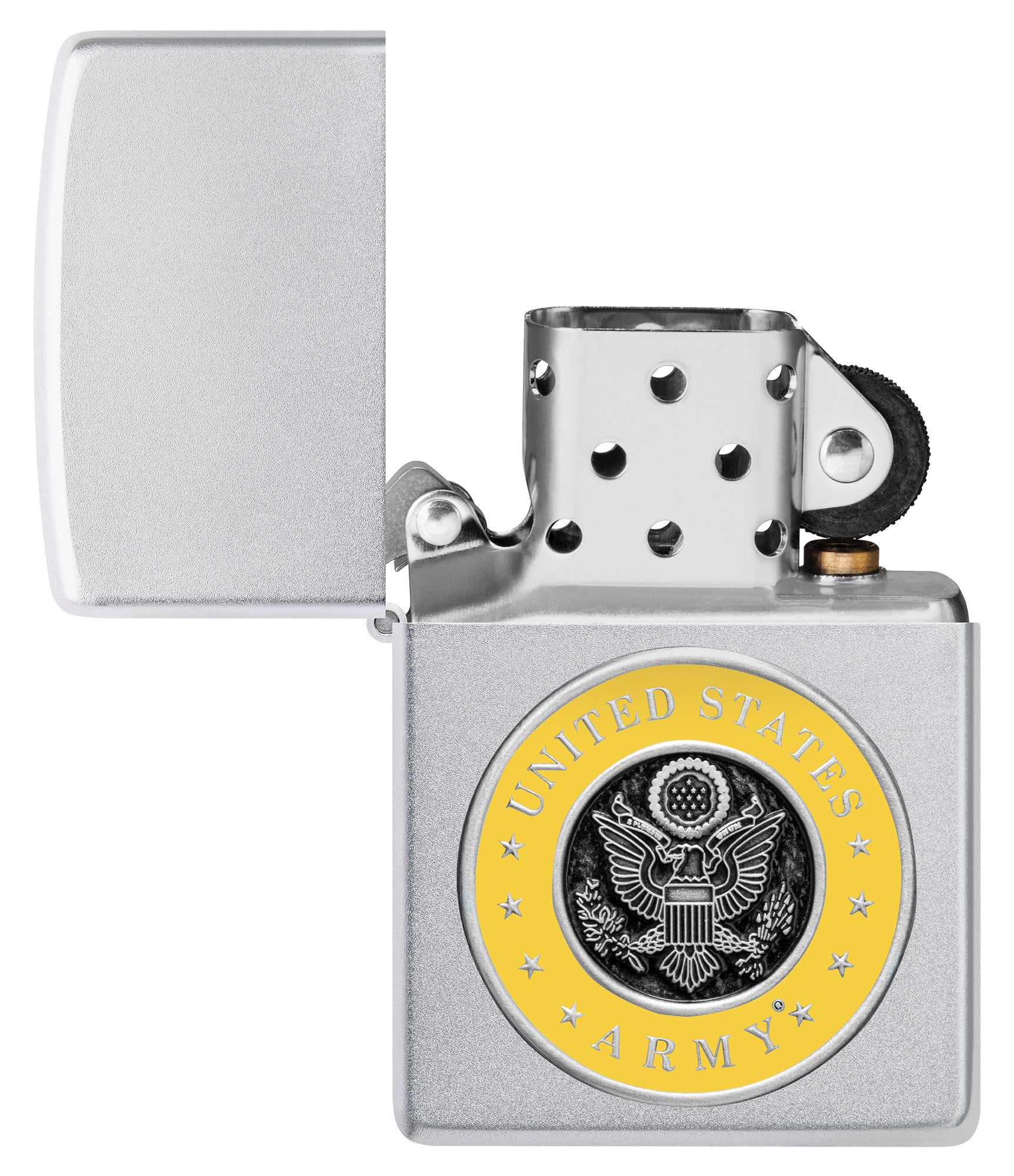 U.S. Army® Crest Emblem Satin Chrome Windproof Lighter – Zippo USA