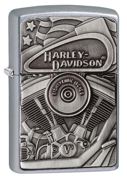 Harley-Davidson® Motorblock Emblem Street Chrome Windproof Lighter