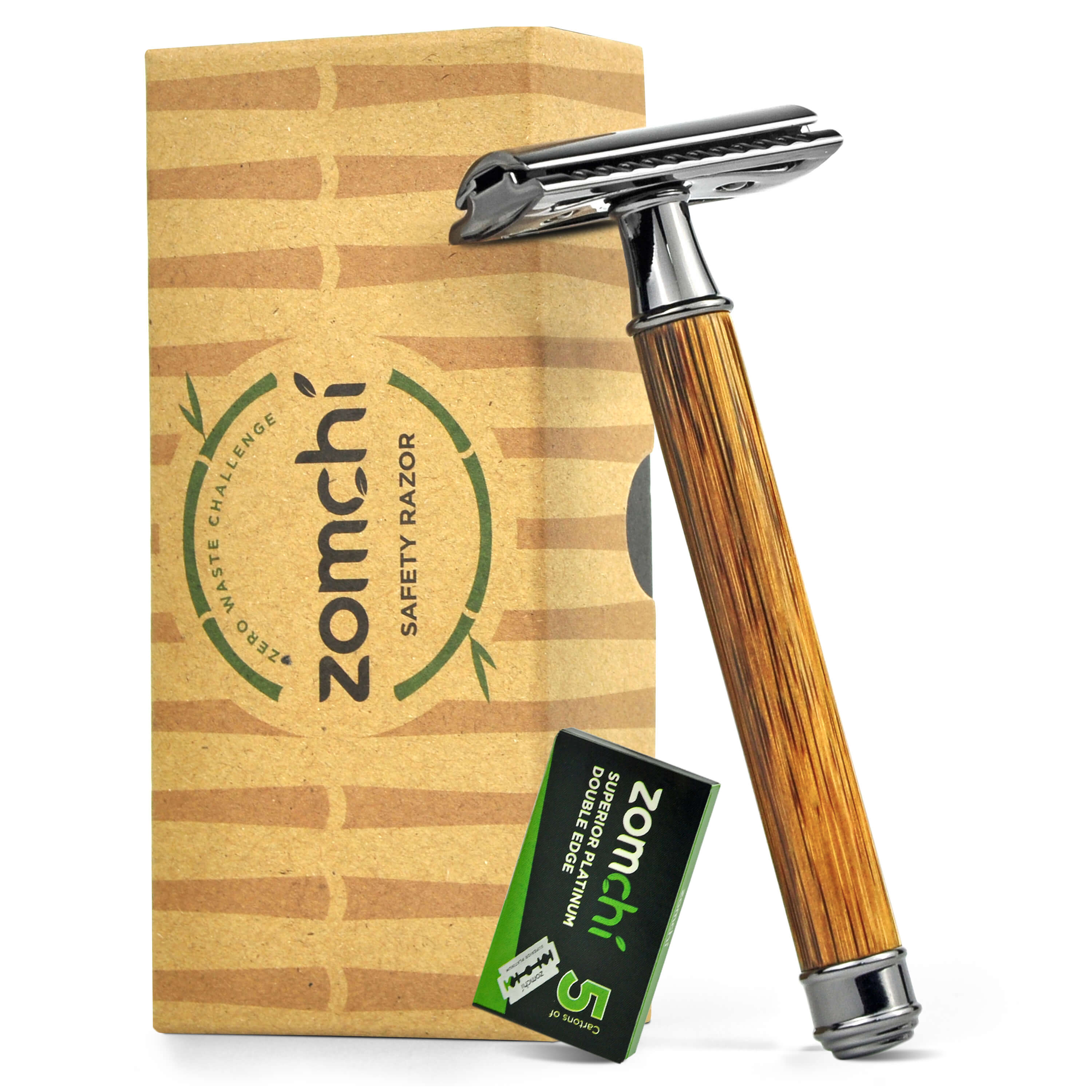 Vintage Bamboo Safety Razor for Men or Women with Thick Handle