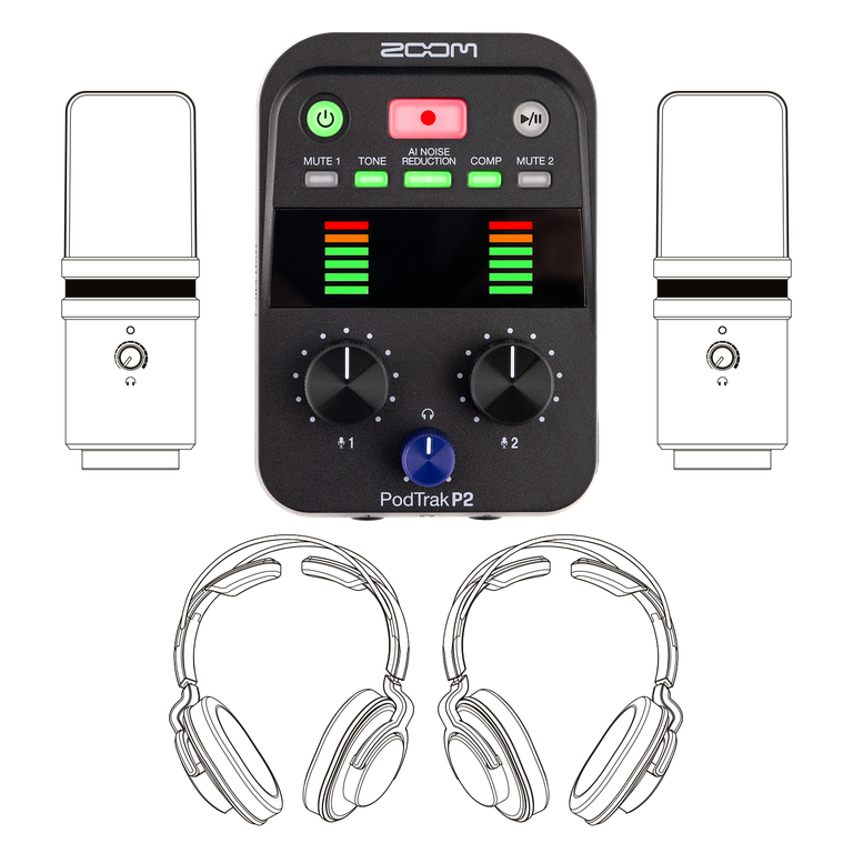 PodTrak P2 Podcast Recorder | Buy Now | ZOOM