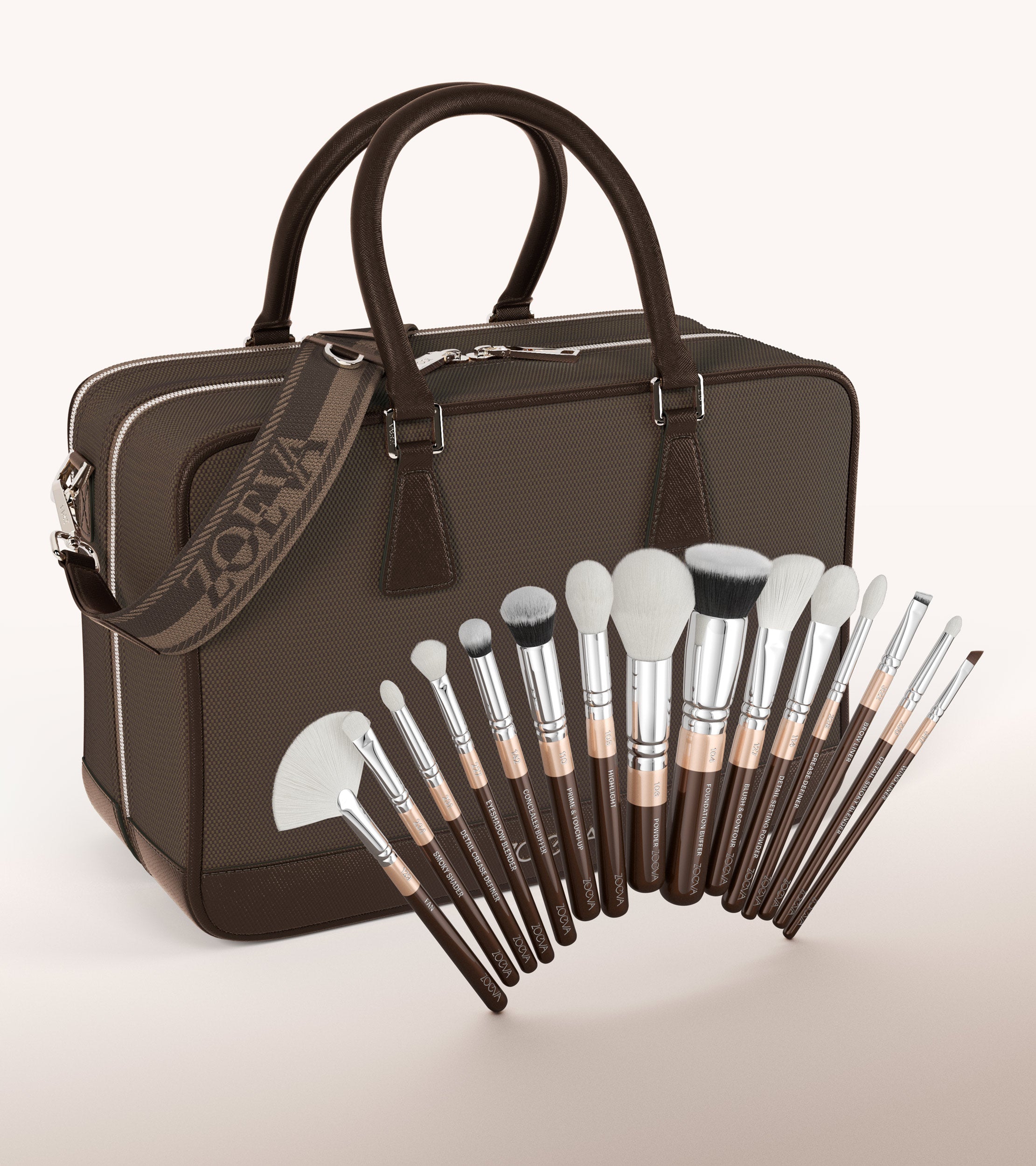 The Zoe Bag & The Artists Brush Set (Chocolate)