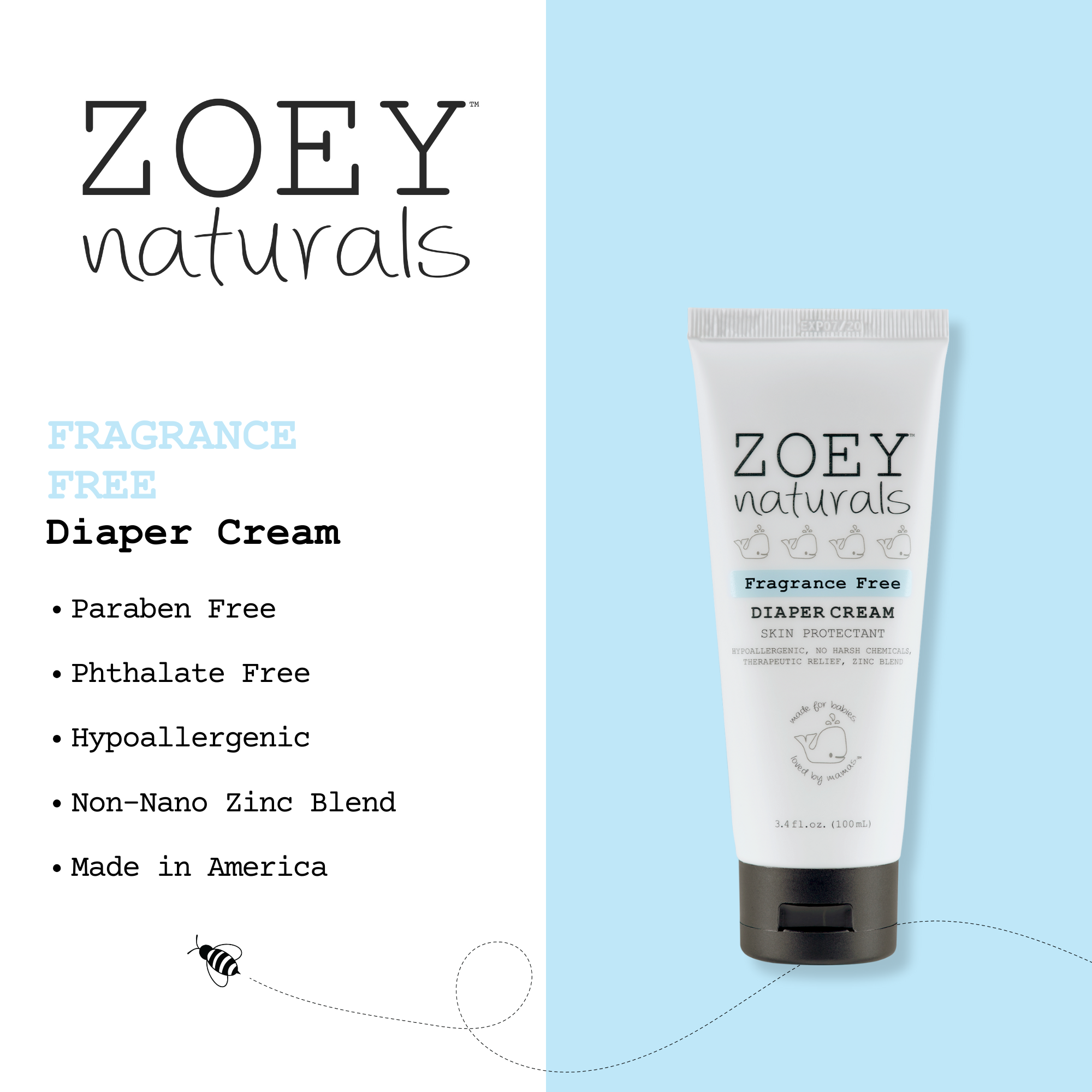 Zoey Naturals Zinc Oxide Diaper Rash Cream