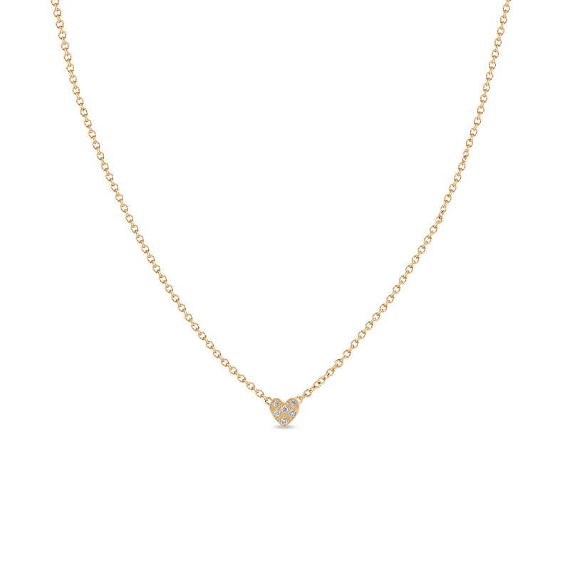 Zoë Chicco 14k Gold Itty Bitty Pavé Diamond Heart Necklace – ZOË