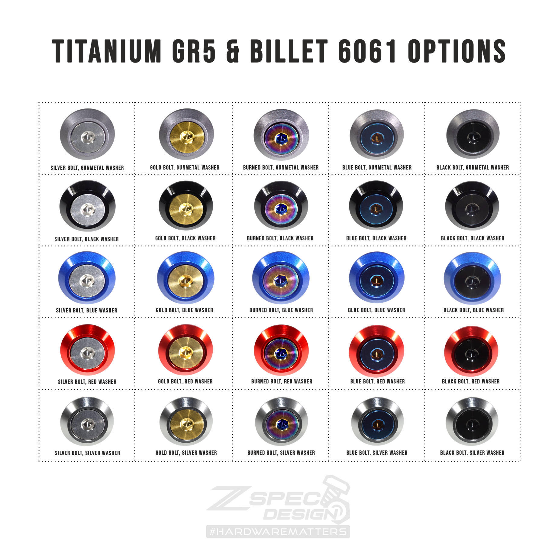 ZSPEC Stage-2 Dress Up Bolts® Kit, Nissan 300zx Z32, Titanium & Billet