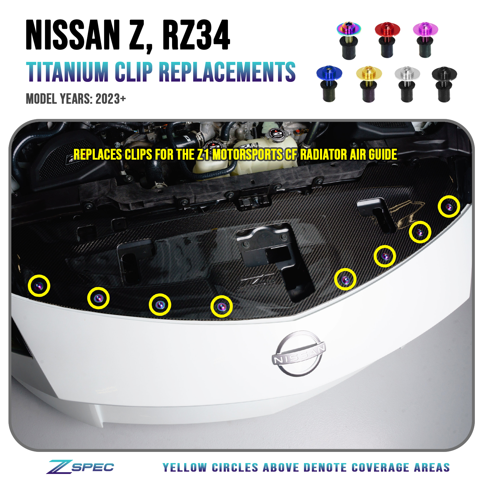 ZSPEC Plastic-Clips Replacements for Z1 Nissan Z RZ34 Radiator Guide
