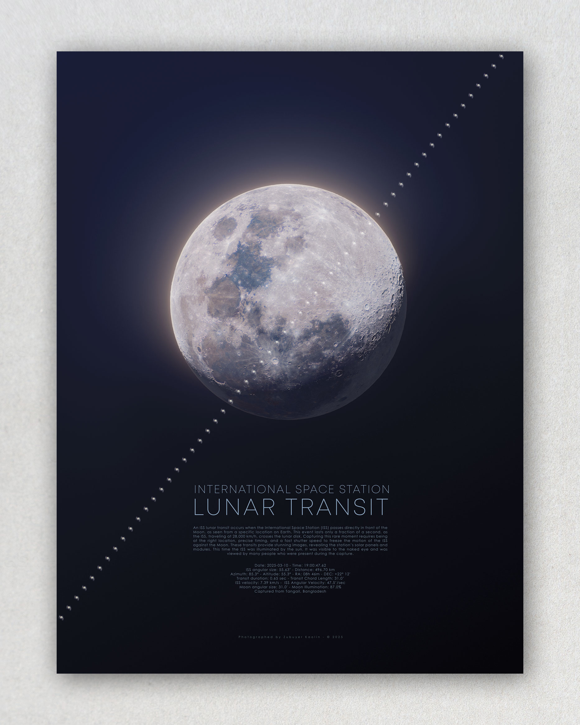 ISS Lunar Transit Poster – LIMITED EDITION - Zubuyer Looks Up