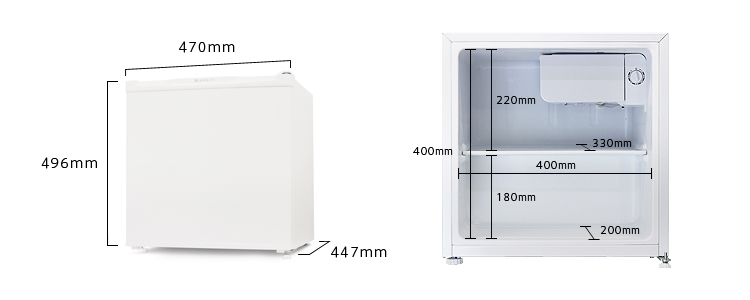 1ドア冷蔵庫 46L（R-46/RM-46L01）｜A-Stage inc.