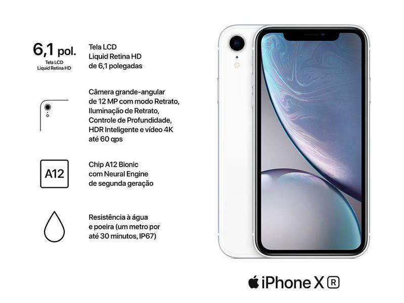 iPhone XR Apple 64GB Branco 6,1” 12MP iOS