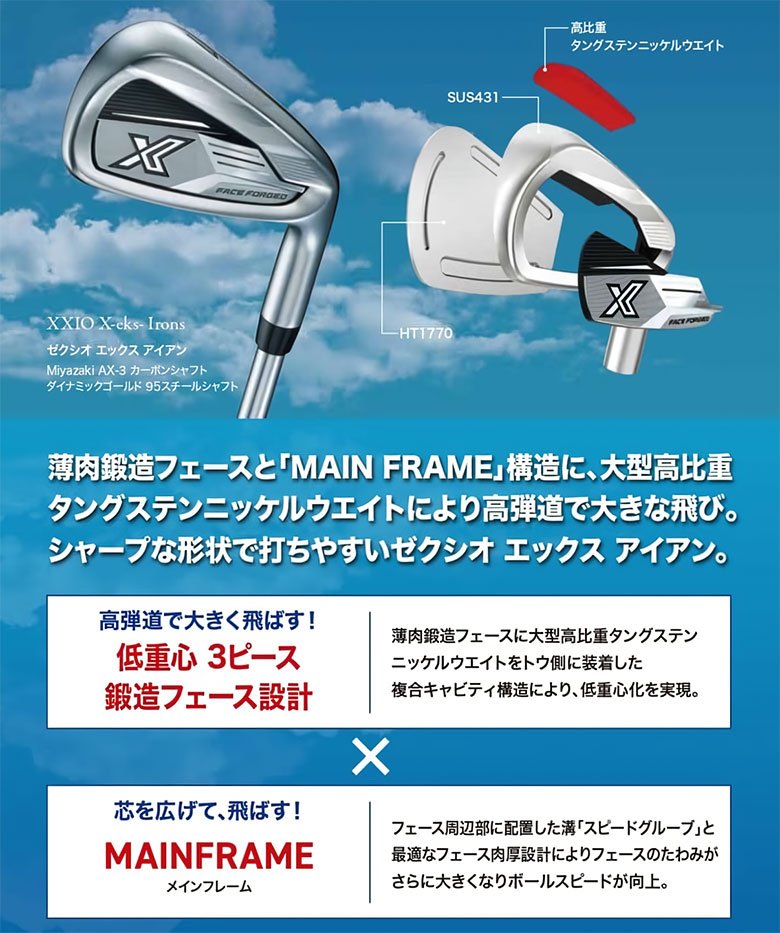 ダンロップ ゼクシオ X-eks アイアンセット 5本組(6-P)の通販 テレ東