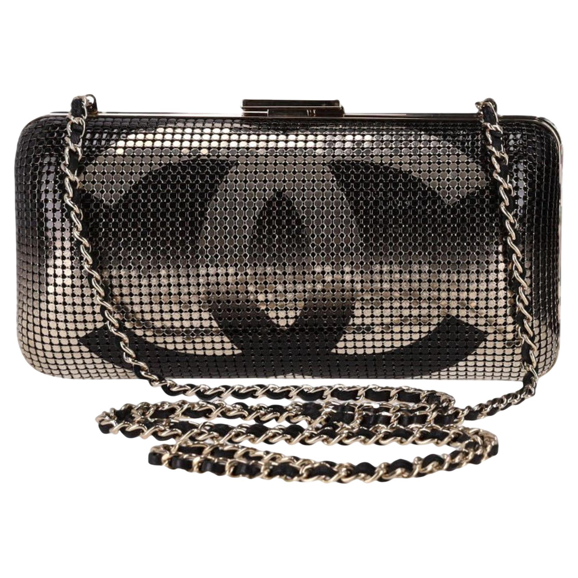 Chanel Chainmail 'CC' Logo Hologram Minaudiere Bag For Sale at 1stDibs