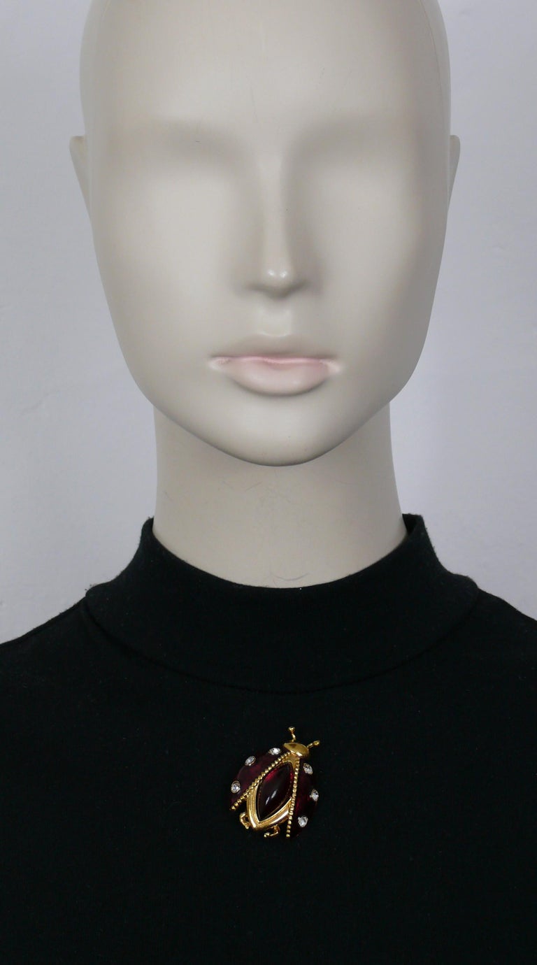 CHRISTIAN DIOR Vintage Jewelled Ladybug Brooch at 1stDibs | dior