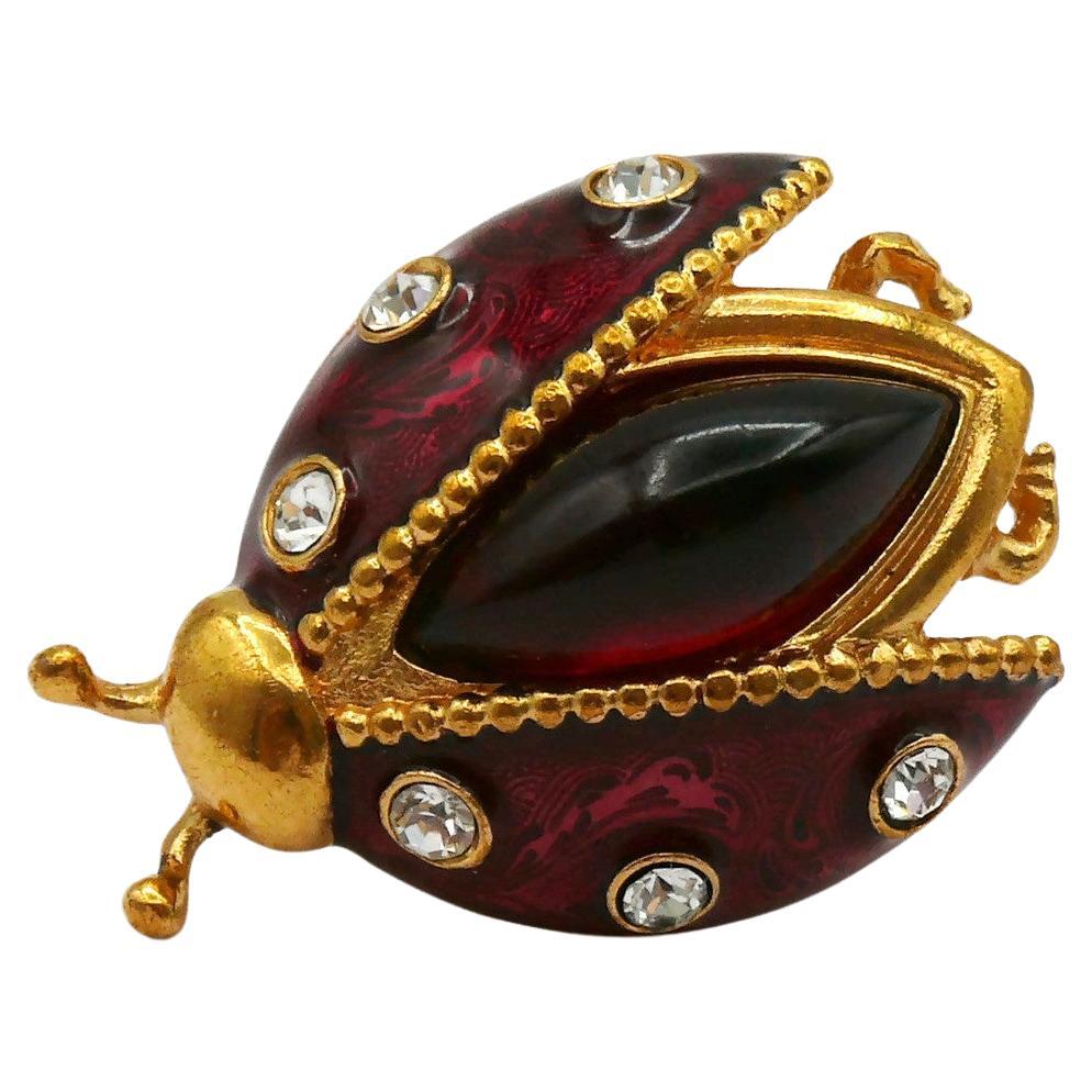 CHRISTIAN DIOR Vintage Jewelled Ladybug Brooch at 1stDibs | dior
