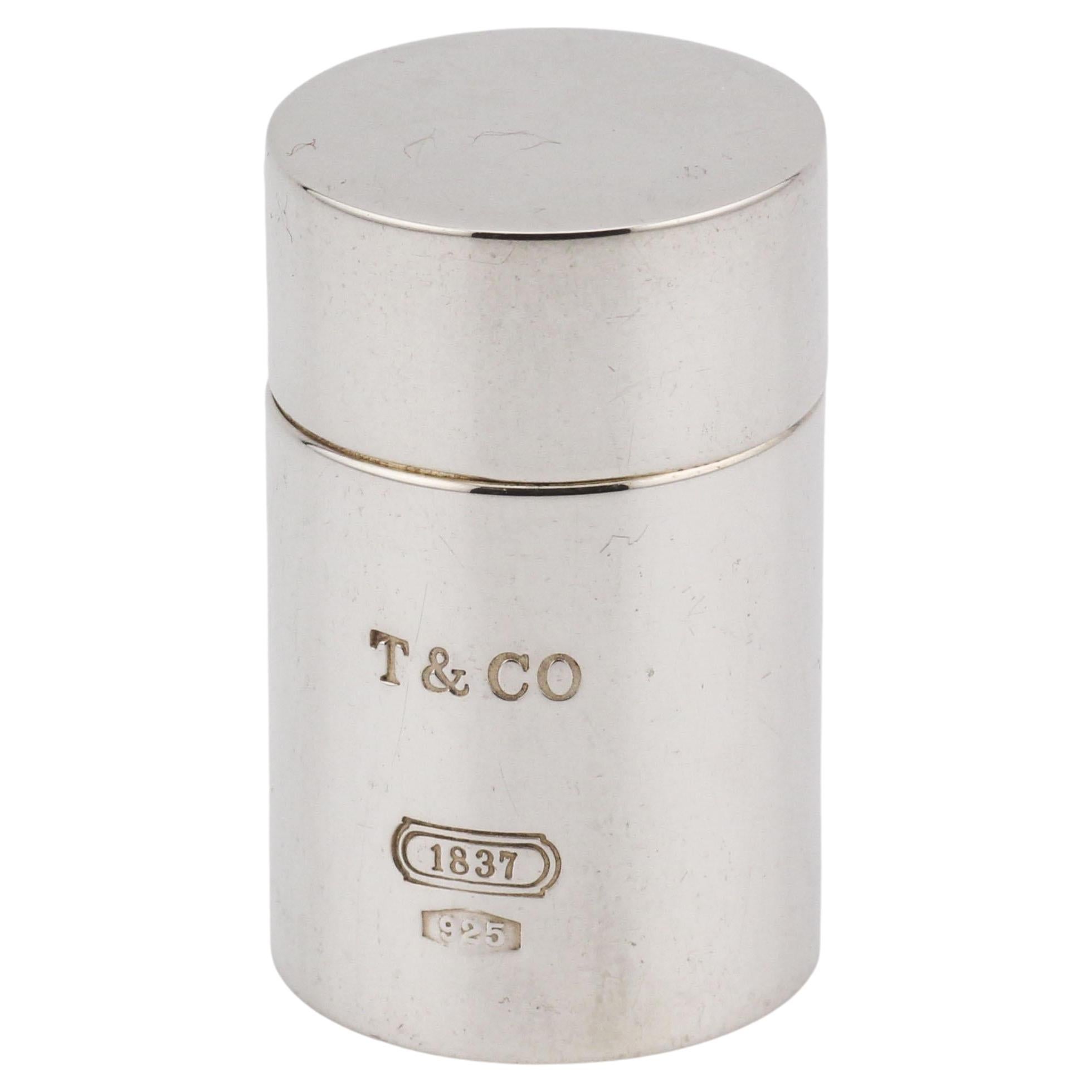 Tiffany and Co. 1837 925 Sterling Silver Screw Top Pill Box Case