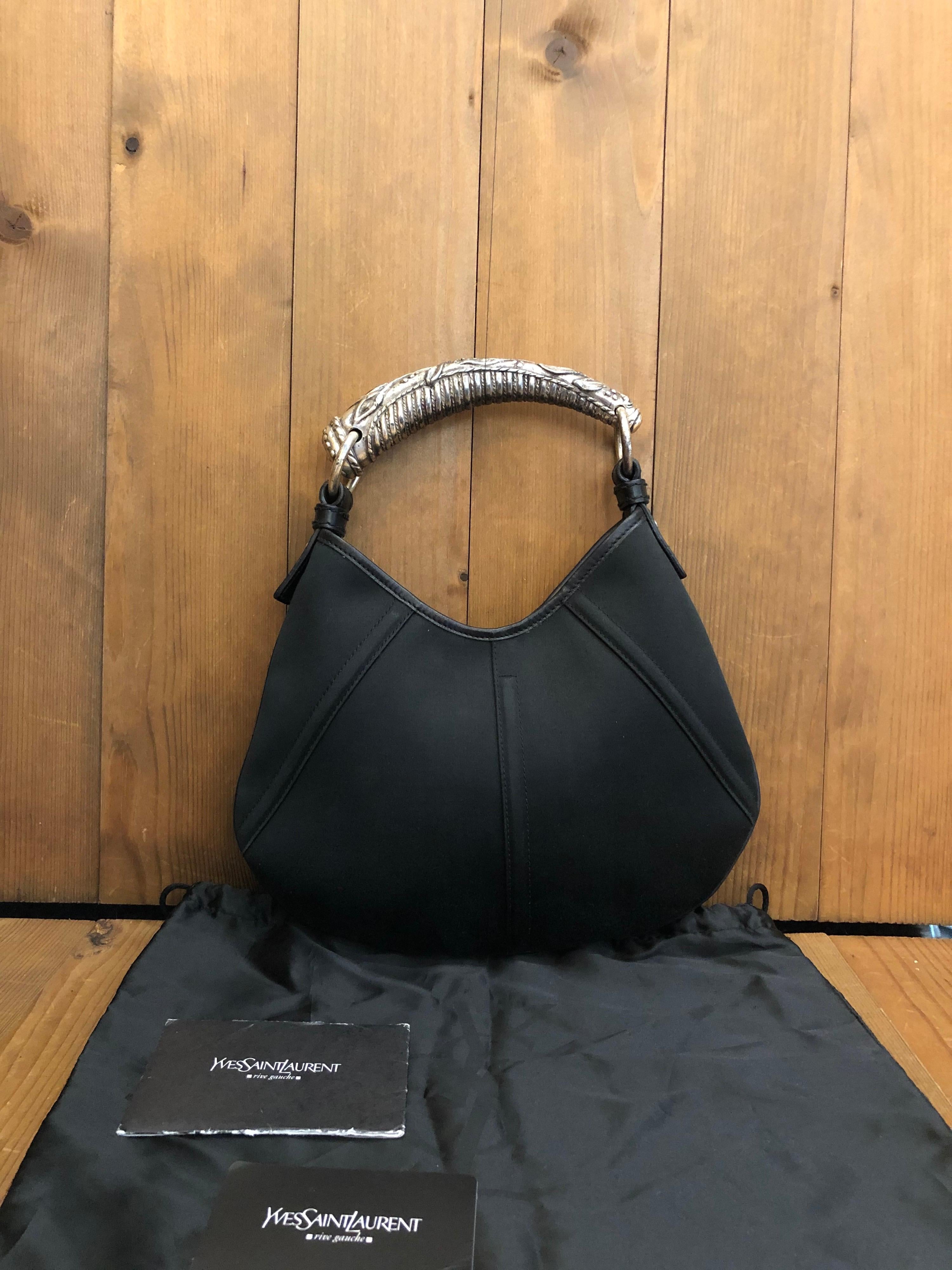 YVES SAINT LAURENT Black Canvas Mini Mombasa Handbag at 1stDibs