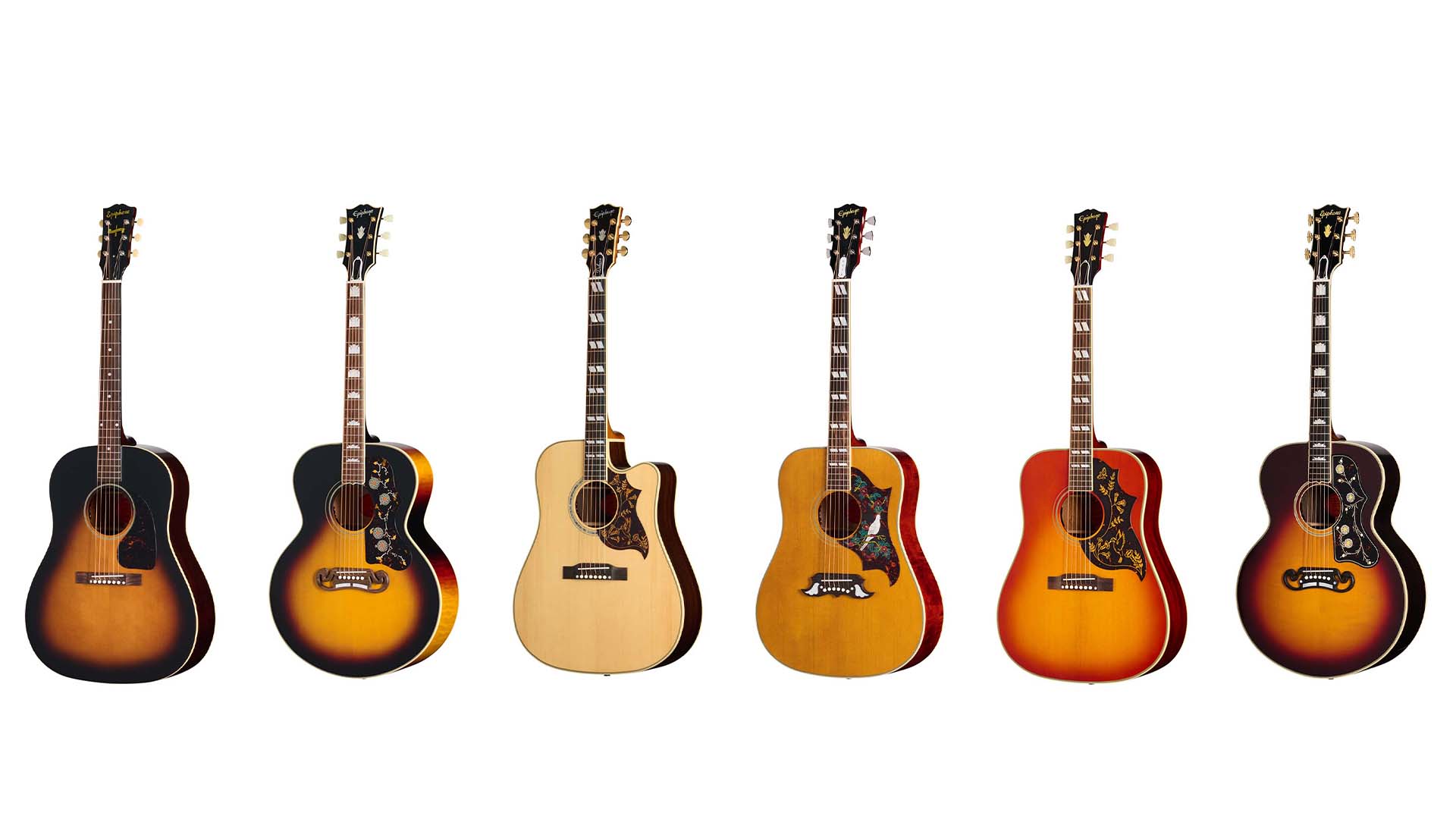 エピフォンの“Inspired By Gibson Custom”にJ-45やSJ-200のリイシュー