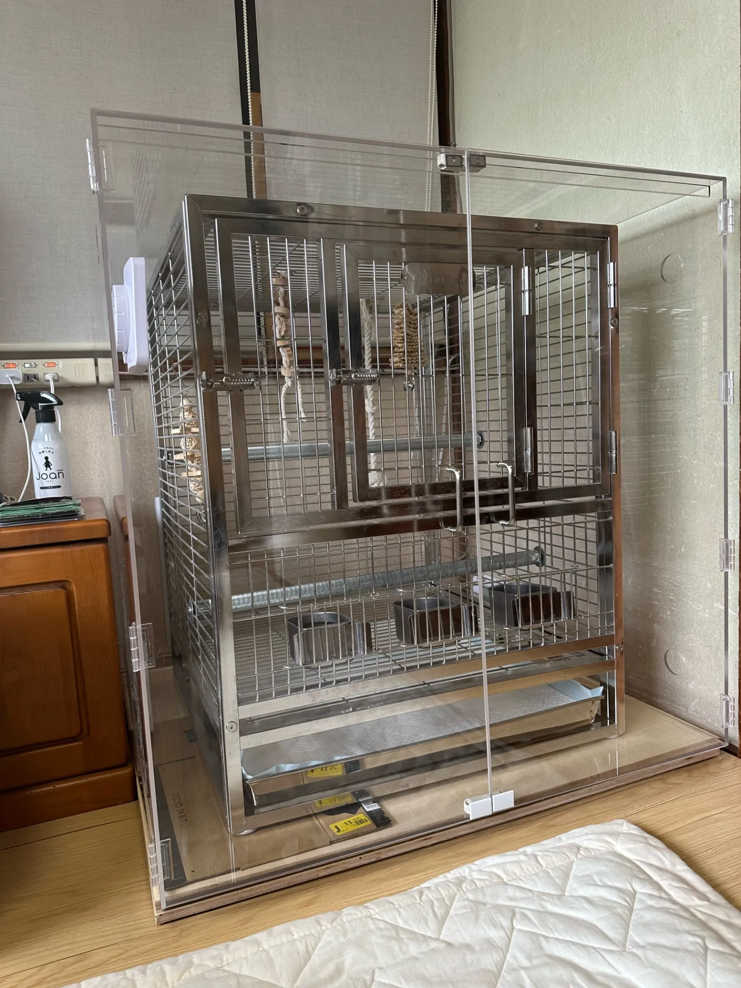 オーダーメイド アクリルケース】鳥かご バードケージ 保温アクリル