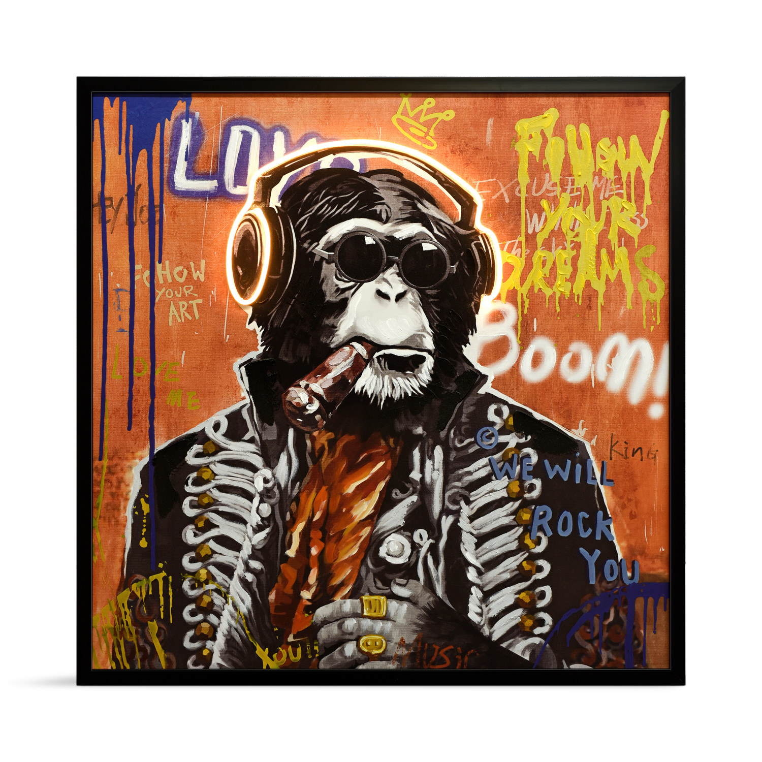 Diego DJ Monkey LED Art | HOM Furniture