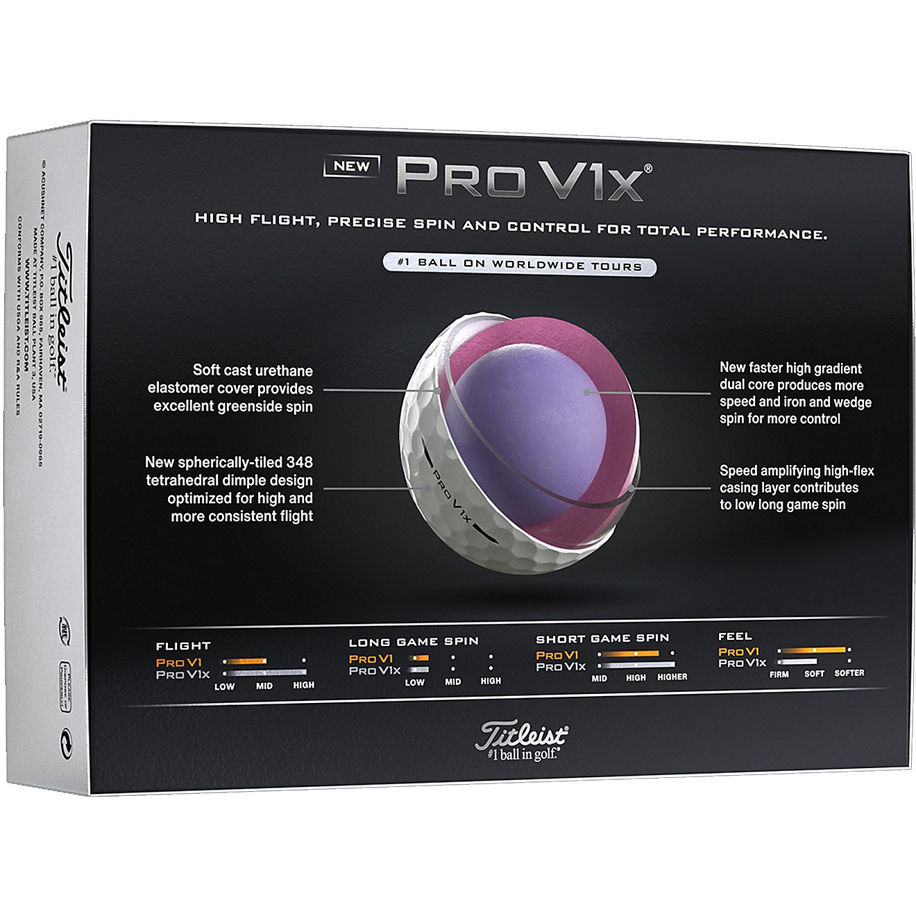 Titleist 2025 ProV1x Golf Balls 12-Pack | Academy
