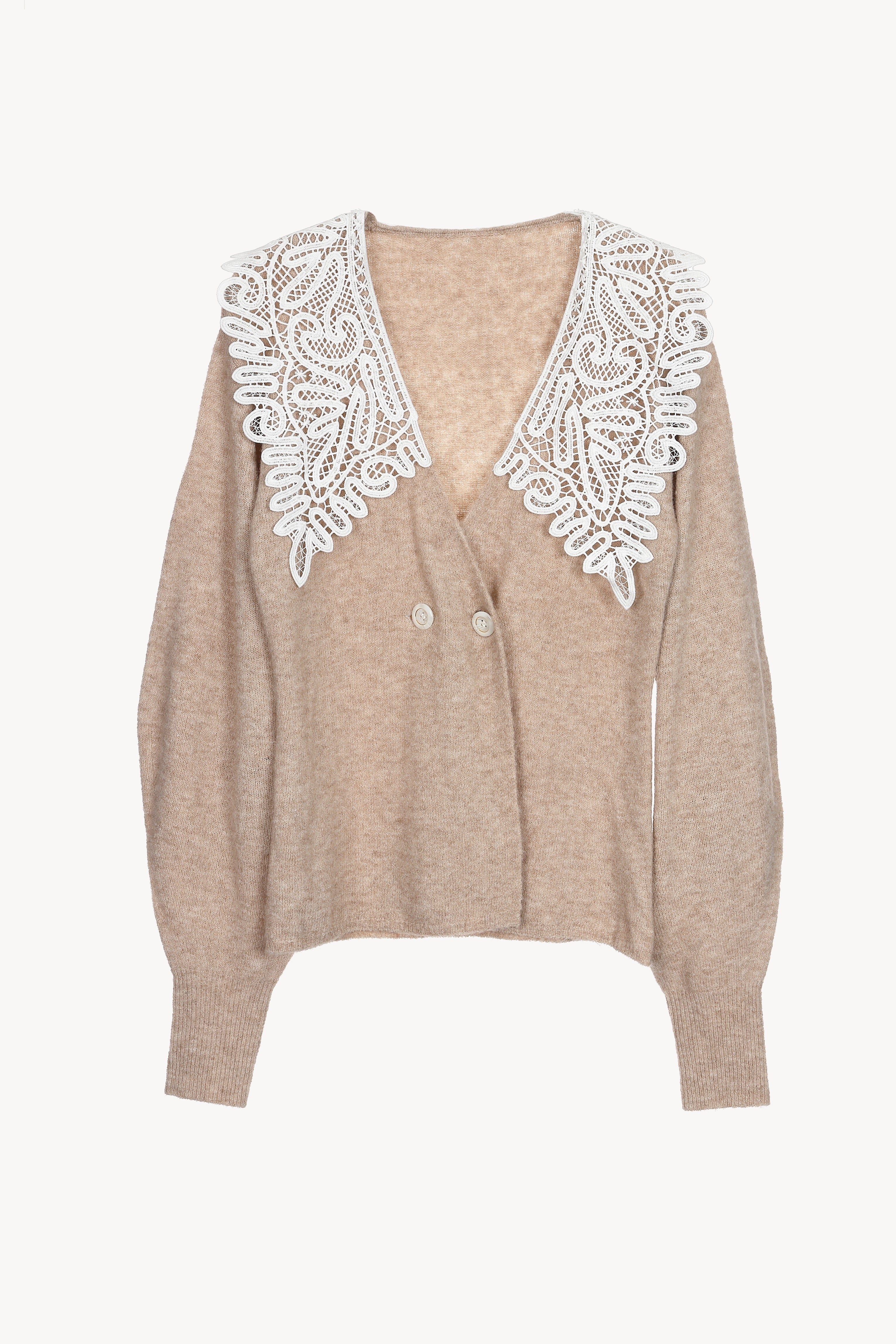 lace collar knit cardigan – Acka online store