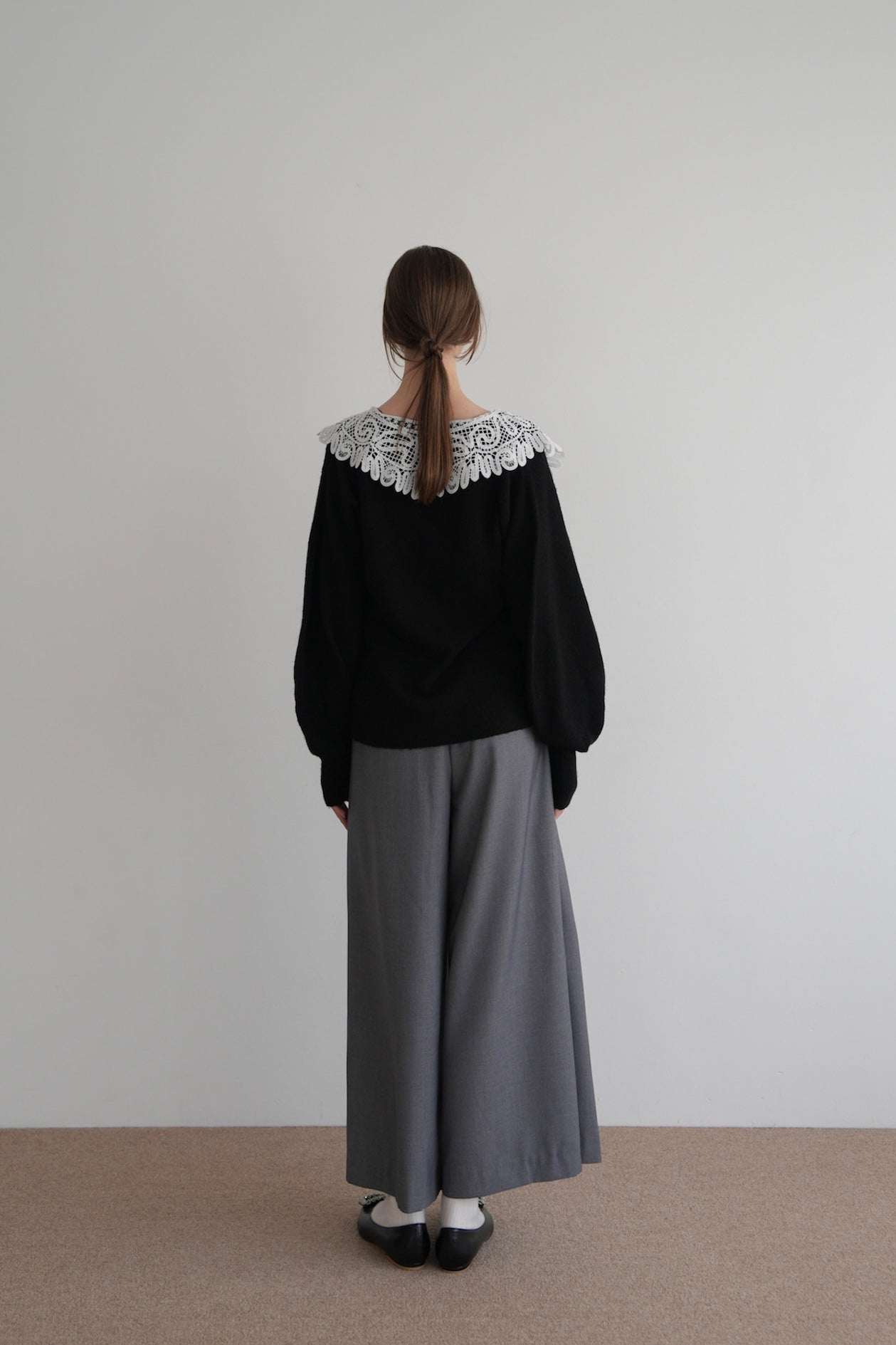 lace collar knit cardigan – Acka online store