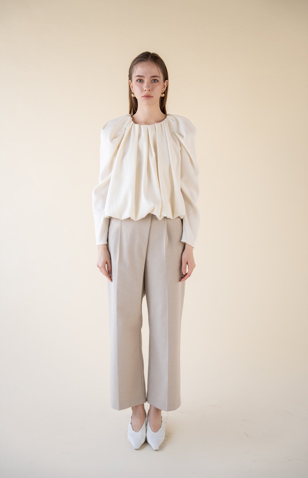 drape puff sleeve tops – Acka online store