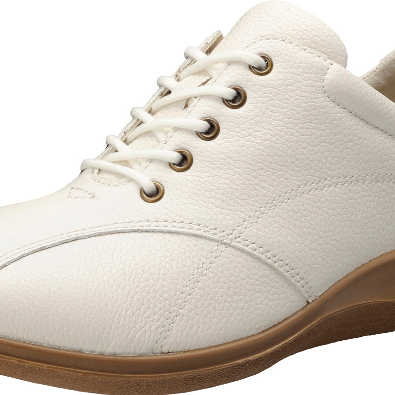 アキレス・ソルボ C 533 白｜牛革3Eファスナー付きシューズ｜撥水