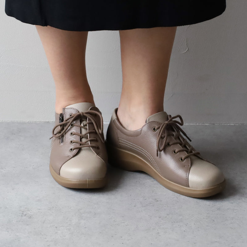 アキレス・ソルボ C 557 グレー/ウォームグレー｜牛革4Eファスナー付き