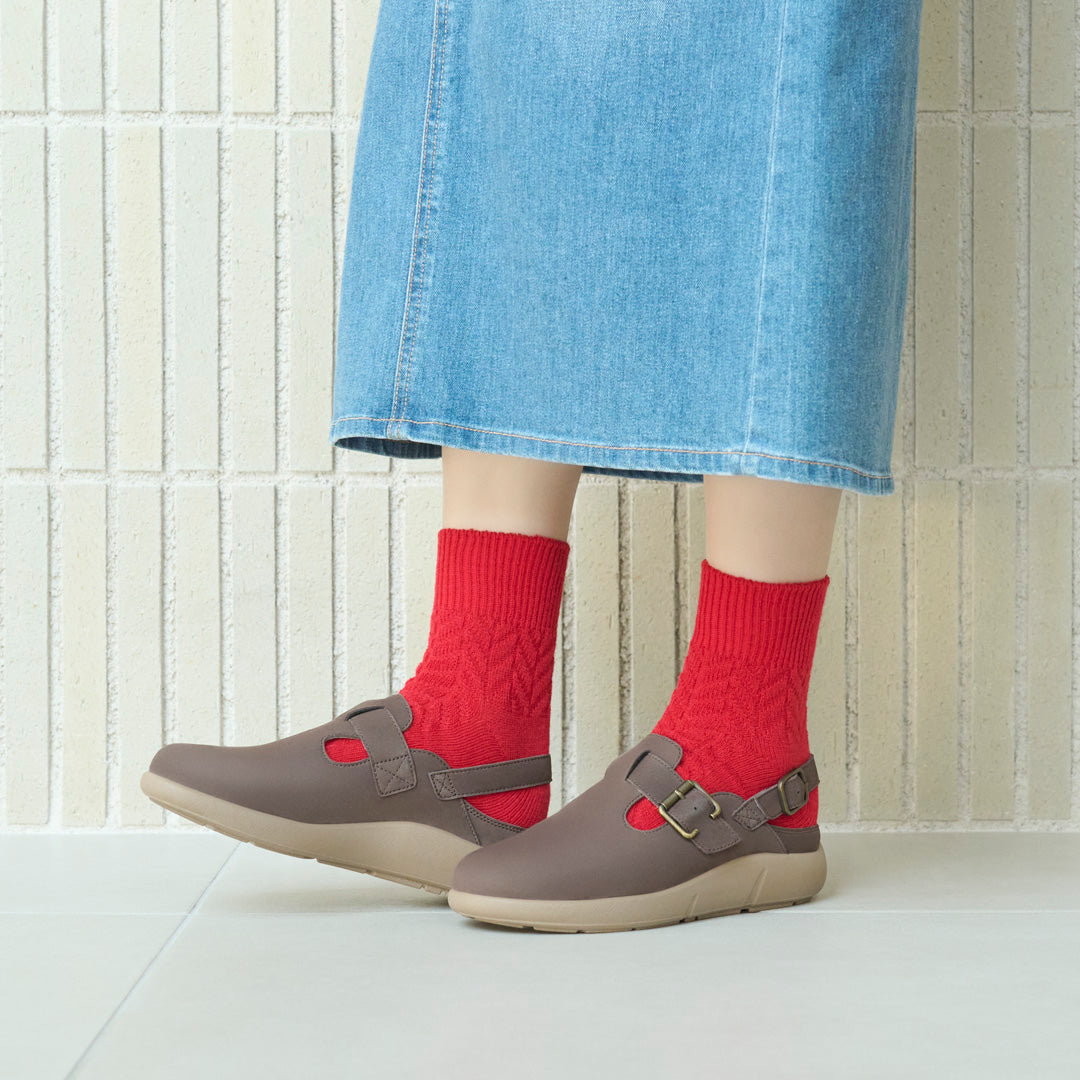 アキレス・ソルボ C 604 ヌバック/コーヒー｜牛革3Eクロッグシューズ