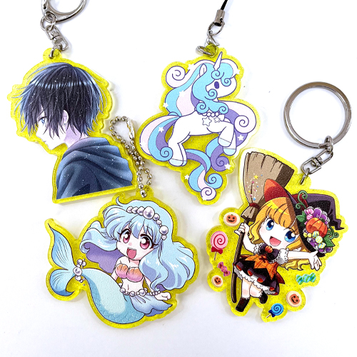 ラメアクリルキーホルダー（イエロー） | アクリルワン