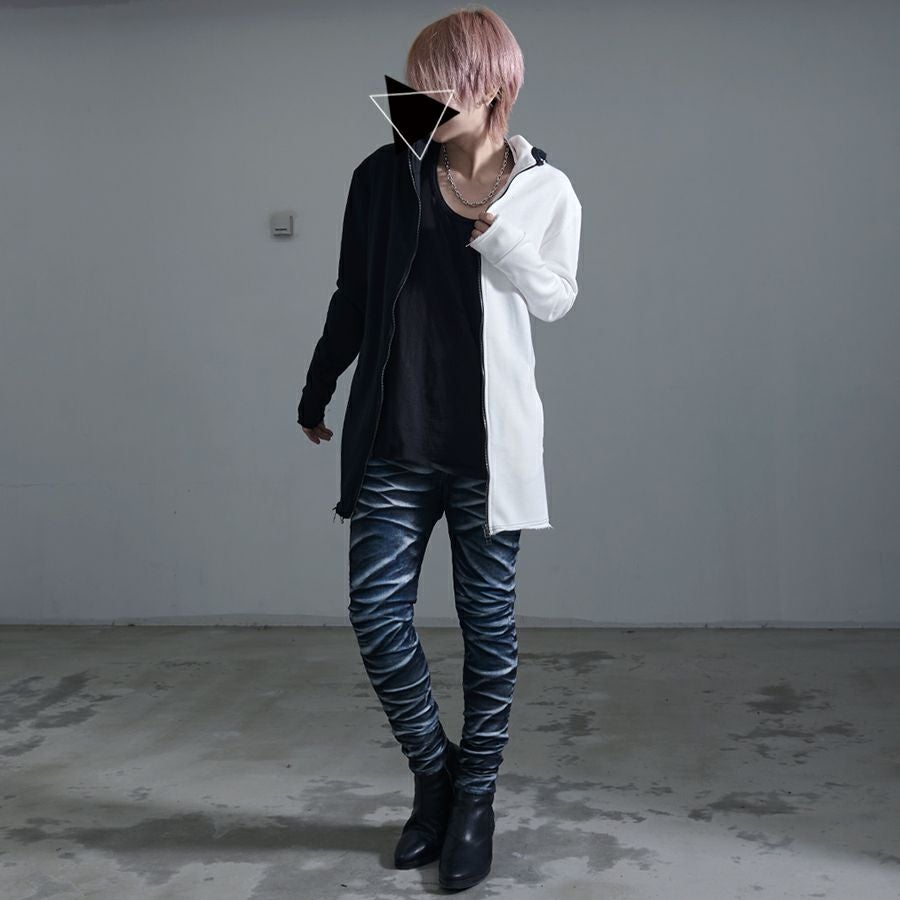 CIVARIZE【シヴァーライズ】パールバインダー立体加工スキニーデニム